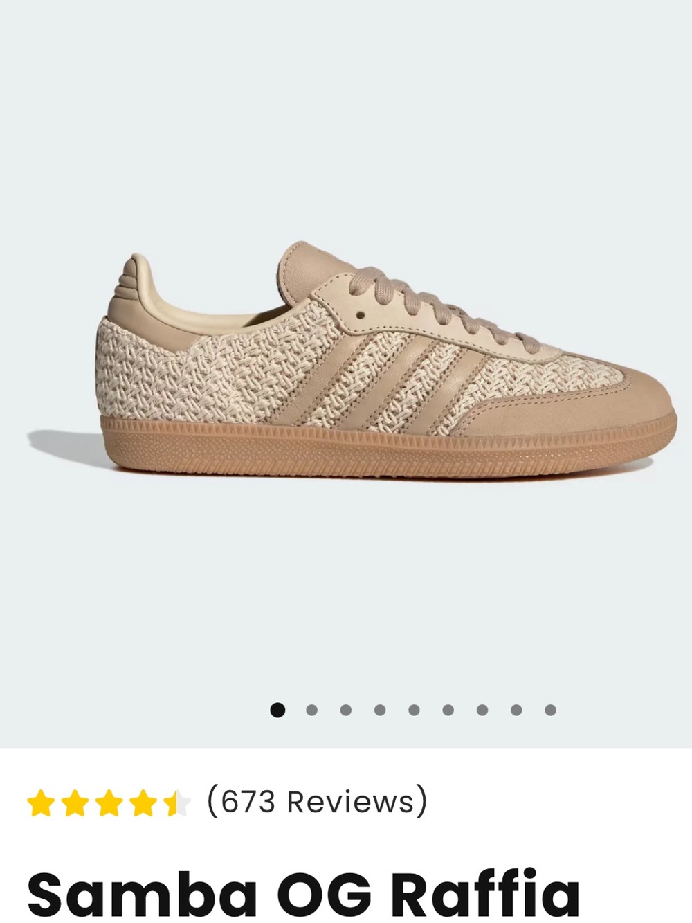 adidas Samba OG Raffia Sneaker in Beige and Tan